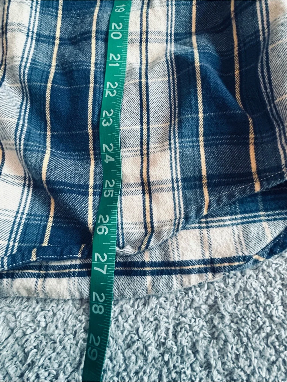 J. Crew Men's Blue and White Plaid Button-Down Shirt